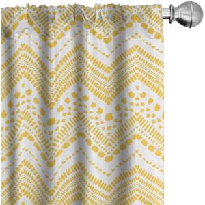 Ambesonne Cats Curtains, Funny Colorful Graphic Kittens Cartoon Style Boys Girls Playroom, Window Treatments 2 Panel Set for Living Room Bedroom, Pair of – 28″ x 63″, Cream Orange(Mustard White)