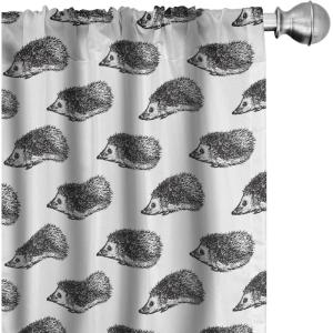 Ambesonne Cats Curtains, Funny Colorful Graphic Kittens Cartoon Style Boys Girls Playroom, Window Treatments 2 Panel Set for Living Room Bedroom, Pair of – 28″ x 63″, Cream Orange(White Black)
