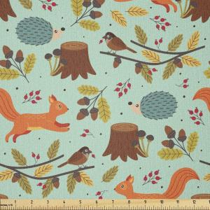 Ambesonne I Love You Fabric by The Yard, Hand Writing with Infinity Romantic Red Hearts Valentines Day Theme, Stretch Knit Fabric for Clothing Sewing and Arts Crafts, 1 Yard, Black and White(Brown Orange)