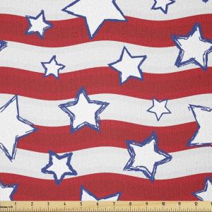 Ambesonne I Love You Fabric by The Yard, Hand Writing with Infinity Romantic Red Hearts Valentines Day Theme, Stretch Knit Fabric for Clothing Sewing and Arts Crafts, 1 Yard, Black and White(Red Blue)