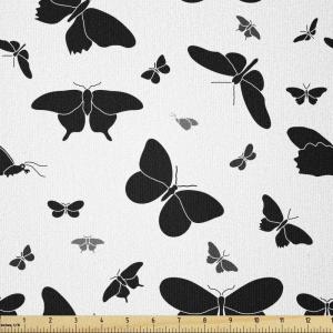 Ambesonne I Love You Fabric by The Yard, Hand Writing with Infinity Romantic Red Hearts Valentines Day Theme, Stretch Knit Fabric for Clothing Sewing and Arts Crafts, 1 Yard, Black and White(White and Black)