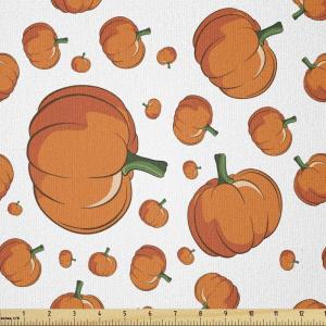 Ambesonne I Love You Fabric by The Yard, Hand Writing with Infinity Romantic Red Hearts Valentines Day Theme, Stretch Knit Fabric for Clothing Sewing and Arts Crafts, 1 Yard, Black and White(Orange Green)