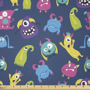 Ambesonne I Love You Fabric by The Yard, Hand Writing with Infinity Romantic Red Hearts Valentines Day Theme, Stretch Knit Fabric for Clothing Sewing and Arts Crafts, 1 Yard, Black and White(Sky Blue)