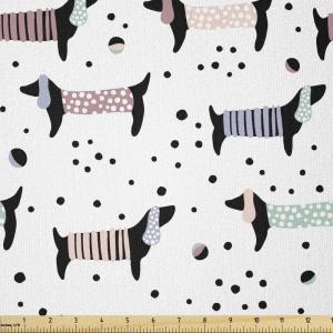 Ambesonne I Love You Fabric by The Yard, Hand Writing with Infinity Romantic Red Hearts Valentines Day Theme, Stretch Knit Fabric for Clothing Sewing and Arts Crafts, 1 Yard, Black and White(Pink Black)