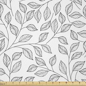 Ambesonne I Love You Fabric by The Yard, Hand Writing with Infinity Romantic Red Hearts Valentines Day Theme, Stretch Knit Fabric for Clothing Sewing and Arts Crafts, 1 Yard, Black and White(White Black)