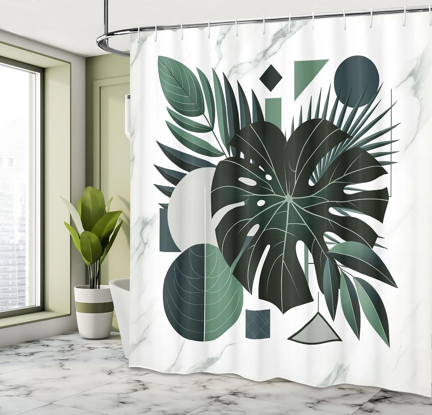 imageAmbesonne Floral Shower Curtain Delicate Pink Bouquet of Spring Nature Blossoms Romantic Design Print Cloth Fabric Bathroom Decor Set with Hooks 69 W x 84 L Rose Sage Green and WhiteForest Green Pale Grey
