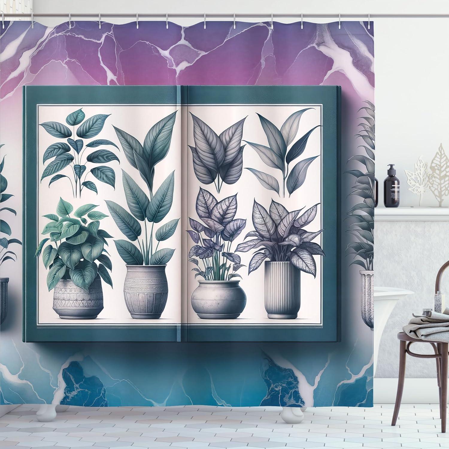 imageAmbesonne Floral Shower Curtain Delicate Pink Bouquet of Spring Nature Blossoms Romantic Design Print Cloth Fabric Bathroom Decor Set with Hooks 69 W x 84 L Rose Sage Green and WhiteViolet White Petrol Blue