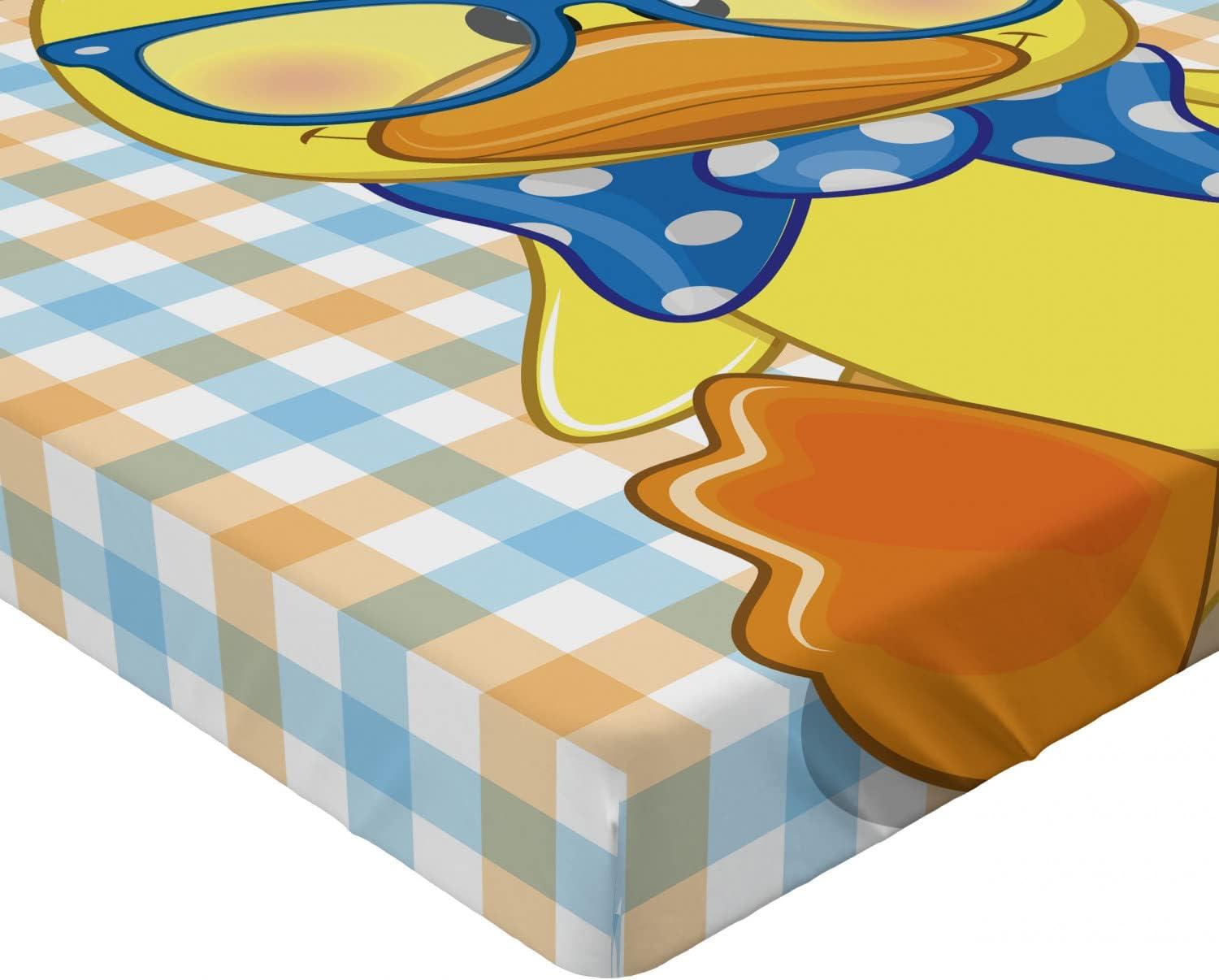 imageAmbesonne Forest 2 Pack Fitted Sheet Woodland Animals Bed Cover AllRound Elastic Deep Pockets 2 Pieces Package Contains 2 Twin Size Fitted Sheets Mustard BrownOrange Yellow Blue