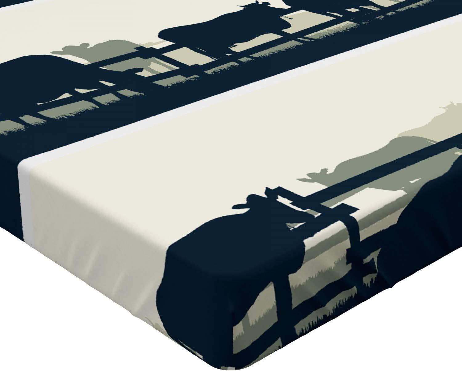 imageAmbesonne Forest 2 Pack Fitted Sheet Woodland Animals Bed Cover AllRound Elastic Deep Pockets 2 Pieces Package Contains 2 Twin Size Fitted Sheets Mustard BrownPetrol Blue