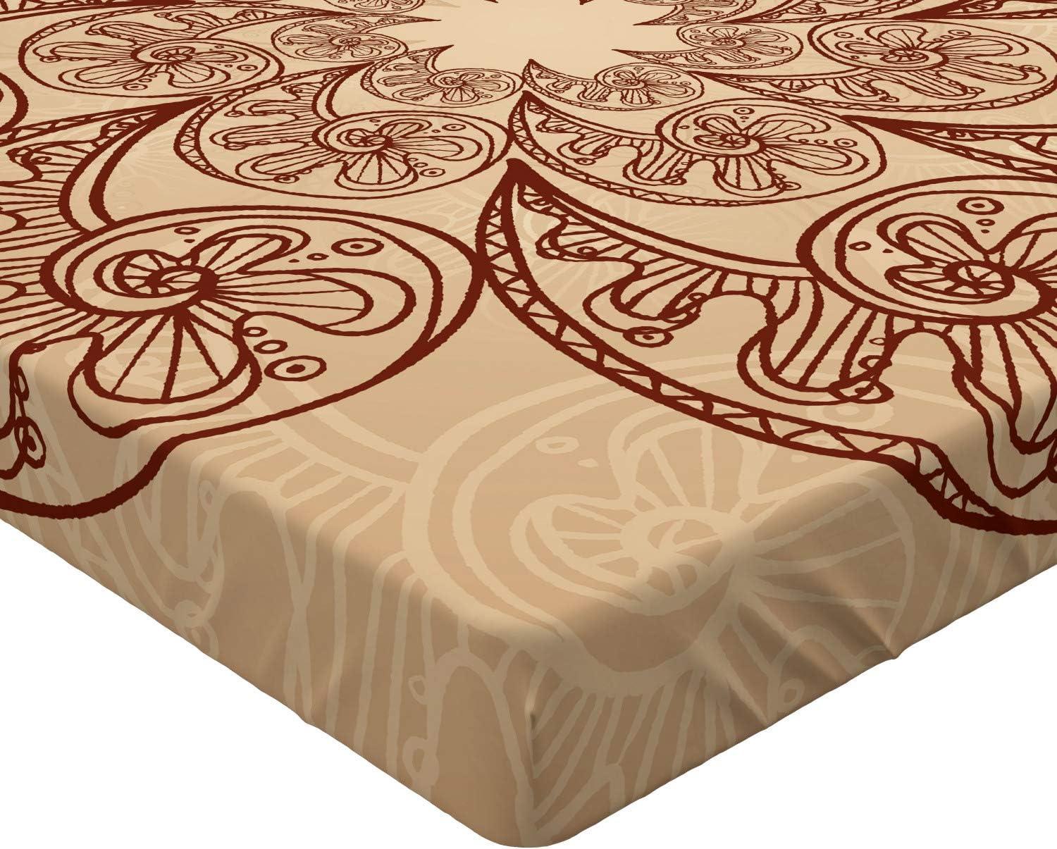 imageAmbesonne Forest 2 Pack Fitted Sheet Woodland Animals Bed Cover AllRound Elastic Deep Pockets 2 Pieces Package Contains 2 Twin Size Fitted Sheets Mustard BrownChestnut Brown