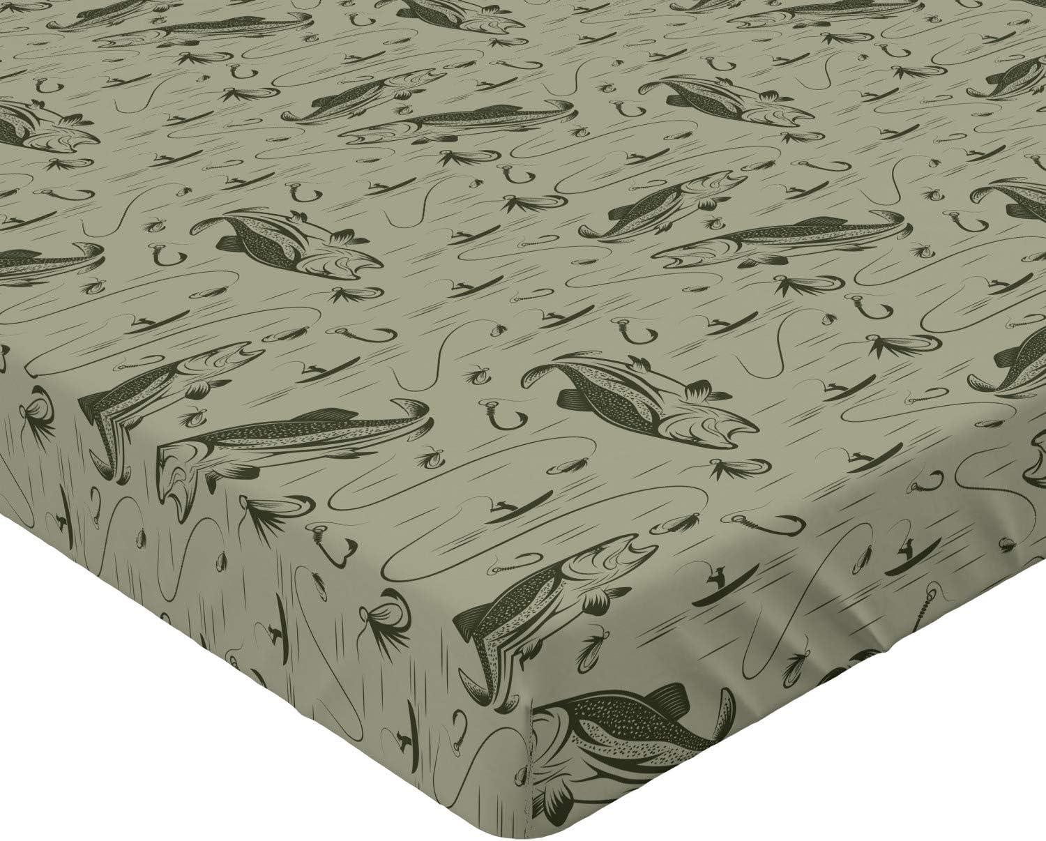 imageAmbesonne Forest 2 Pack Fitted Sheet Woodland Animals Bed Cover AllRound Elastic Deep Pockets 2 Pieces Package Contains 2 Twin Size Fitted Sheets Mustard BrownDusk Green