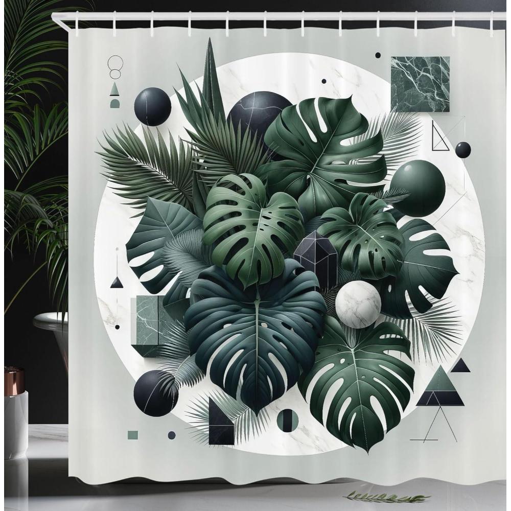 imageAmbesonne Floral Shower Curtain Delicate Pink Bouquet of Spring Nature Blossoms Romantic Design Print Cloth Fabric Bathroom Decor Set with Hooks 69 W x 84 L Rose Sage Green and WhitePale Grey Emerald
