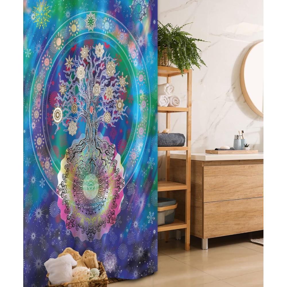 imageAmbesonne Floral Shower Curtain Delicate Pink Bouquet of Spring Nature Blossoms Romantic Design Print Cloth Fabric Bathroom Decor Set with Hooks 69 W x 84 L Rose Sage Green and WhiteBlue Purple