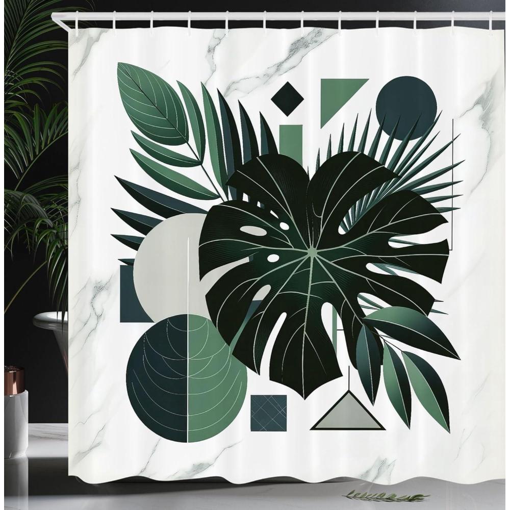 imageAmbesonne Floral Shower Curtain Delicate Pink Bouquet of Spring Nature Blossoms Romantic Design Print Cloth Fabric Bathroom Decor Set with Hooks 69 W x 84 L Rose Sage Green and WhiteForest Green Pale Grey