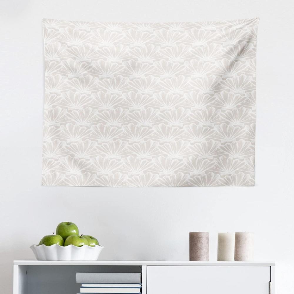 imageAmbesonne Neutral Colors Tapestry Nautical Sea Shells Vintage Retro Print Orderly Repeated Illustration Fabric Wall Hanging Decor for Bedroom Living Room Dorm 45 X 30 Coconut and IvoryCoconut and Ivory