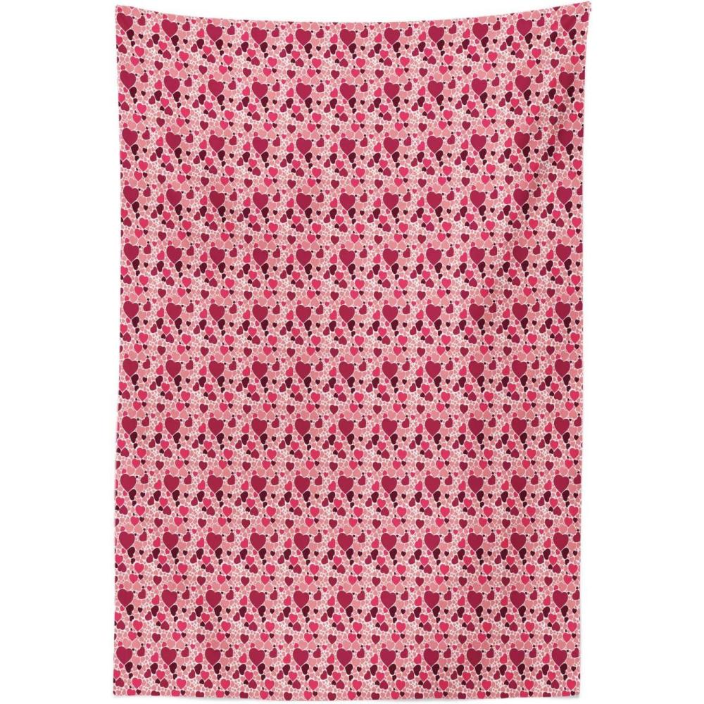imageAmbesonne Romantic Tapestry Valentines Day Pattern with Heart Shapes in Gradient Pastel Love Fabric Wall Hanging Decor for Bedroom Living Room Dorm 23 X 28 Coral Maroon and Magenta30 X 45