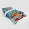 Ambesonne Christmas Bedding Set, New Year Tree Surrounded by Surprise Boxes Noel Yuletide Concept Artwork Print, 4 Piece Duvet Cover Set with Shams and Fitted Sheet, Queen Size, Multicolor(Multicolor)