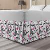 Ambesonne Christmas Elastic Bed Skirt, Tree Branches Spruce Leaves Balls Bells Cones Poinsettia Flowers Mistletoe Berry, Wrap Around Fabric Bedskirt Dust Ruffle for Bedroom, King, Ruby Green(Black and White)