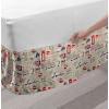 Ambesonne Christmas Elastic Bed Skirt, Tree Branches Spruce Leaves Balls Bells Cones Poinsettia Flowers Mistletoe Berry, Wrap Around Fabric Bedskirt Dust Ruffle for Bedroom, King, Ruby Green(Navy Blue)