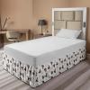 Ambesonne Christmas Elastic Bed Skirt, Tree Branches Spruce Leaves Balls Bells Cones Poinsettia Flowers Mistletoe Berry, Wrap Around Fabric Bedskirt Dust Ruffle for Bedroom, King, Ruby Green(Beige Brown)