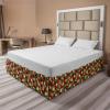 Ambesonne Christmas Elastic Bed Skirt, Tree Branches Spruce Leaves Balls Bells Cones Poinsettia Flowers Mistletoe Berry, Wrap Around Fabric Bedskirt Dust Ruffle for Bedroom, King, Ruby Green(Ruby Green)