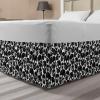 Ambesonne Christmas Elastic Bed Skirt, Tree Branches Spruce Leaves Balls Bells Cones Poinsettia Flowers Mistletoe Berry, Wrap Around Fabric Bedskirt Dust Ruffle for Bedroom, King, Ruby Green(Black Charcoal)