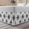 Ambesonne Christmas Elastic Bed Skirt, Tree Branches Spruce Leaves Balls Bells Cones Poinsettia Flowers Mistletoe Berry, Wrap Around Fabric Bedskirt Dust Ruffle for Bedroom, King, Ruby Green(Pale Black)