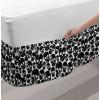 Ambesonne Christmas Elastic Bed Skirt, Tree Branches Spruce Leaves Balls Bells Cones Poinsettia Flowers Mistletoe Berry, Wrap Around Fabric Bedskirt Dust Ruffle for Bedroom, King, Ruby Green(Black Charcoal)