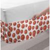 Ambesonne Christmas Elastic Bed Skirt, Tree Branches Spruce Leaves Balls Bells Cones Poinsettia Flowers Mistletoe Berry, Wrap Around Fabric Bedskirt Dust Ruffle for Bedroom, King, Ruby Green(Cinnamon White)