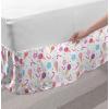 Ambesonne Christmas Elastic Bed Skirt, Tree Branches Spruce Leaves Balls Bells Cones Poinsettia Flowers Mistletoe Berry, Wrap Around Fabric Bedskirt Dust Ruffle for Bedroom, King, Ruby Green(Magenta)
