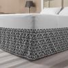 Ambesonne Christmas Elastic Bed Skirt, Tree Branches Spruce Leaves Balls Bells Cones Poinsettia Flowers Mistletoe Berry, Wrap Around Fabric Bedskirt Dust Ruffle for Bedroom, King, Ruby Green(Charcoal Black)