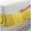 Ambesonne Christmas Elastic Bed Skirt, Tree Branches Spruce Leaves Balls Bells Cones Poinsettia Flowers Mistletoe Berry, Wrap Around Fabric Bedskirt Dust Ruffle for Bedroom, King, Ruby Green(Mustard Yellow)