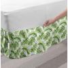 Ambesonne Christmas Elastic Bed Skirt, Tree Branches Spruce Leaves Balls Bells Cones Poinsettia Flowers Mistletoe Berry, Wrap Around Fabric Bedskirt Dust Ruffle for Bedroom, King, Ruby Green(Fern Green)