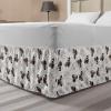 Ambesonne Christmas Elastic Bed Skirt, Tree Branches Spruce Leaves Balls Bells Cones Poinsettia Flowers Mistletoe Berry, Wrap Around Fabric Bedskirt Dust Ruffle for Bedroom, King, Ruby Green(Beige Brown)