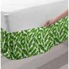Ambesonne Christmas Elastic Bed Skirt, Tree Branches Spruce Leaves Balls Bells Cones Poinsettia Flowers Mistletoe Berry, Wrap Around Fabric Bedskirt Dust Ruffle for Bedroom, King, Ruby Green(Lime Green)