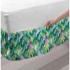 Ambesonne Christmas Elastic Bed Skirt, Tree Branches Spruce Leaves Balls Bells Cones Poinsettia Flowers Mistletoe Berry, Wrap Around Fabric Bedskirt Dust Ruffle for Bedroom, King, Ruby Green(Green Pink)