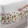 Ambesonne Christmas Elastic Bed Skirt, Tree Branches Spruce Leaves Balls Bells Cones Poinsettia Flowers Mistletoe Berry, Wrap Around Fabric Bedskirt Dust Ruffle for Bedroom, King, Ruby Green(Brown White)