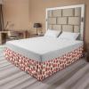 Ambesonne Christmas Elastic Bed Skirt, Tree Branches Spruce Leaves Balls Bells Cones Poinsettia Flowers Mistletoe Berry, Wrap Around Fabric Bedskirt Dust Ruffle for Bedroom, King, Ruby Green(Cinnamon White)