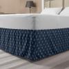 Ambesonne Christmas Elastic Bed Skirt, Tree Branches Spruce Leaves Balls Bells Cones Poinsettia Flowers Mistletoe Berry, Wrap Around Fabric Bedskirt Dust Ruffle for Bedroom, King, Ruby Green(White Blue)