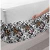 Ambesonne Christmas Elastic Bed Skirt, Tree Branches Spruce Leaves Balls Bells Cones Poinsettia Flowers Mistletoe Berry, Wrap Around Fabric Bedskirt Dust Ruffle for Bedroom, King, Ruby Green(Pink Orange)