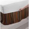 Ambesonne Christmas Elastic Bed Skirt, Tree Branches Spruce Leaves Balls Bells Cones Poinsettia Flowers Mistletoe Berry, Wrap Around Fabric Bedskirt Dust Ruffle for Bedroom, King, Ruby Green(Orange Black)
