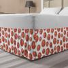 Ambesonne Christmas Elastic Bed Skirt, Tree Branches Spruce Leaves Balls Bells Cones Poinsettia Flowers Mistletoe Berry, Wrap Around Fabric Bedskirt Dust Ruffle for Bedroom, King, Ruby Green(Cinnamon White)