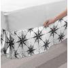 Ambesonne Christmas Elastic Bed Skirt, Tree Branches Spruce Leaves Balls Bells Cones Poinsettia Flowers Mistletoe Berry, Wrap Around Fabric Bedskirt Dust Ruffle for Bedroom, King, Ruby Green(Pale Black)