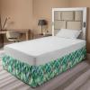 Ambesonne Christmas Elastic Bed Skirt, Tree Branches Spruce Leaves Balls Bells Cones Poinsettia Flowers Mistletoe Berry, Wrap Around Fabric Bedskirt Dust Ruffle for Bedroom, King, Ruby Green(Green Pink)