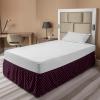 Ambesonne Christmas Elastic Bed Skirt, Tree Branches Spruce Leaves Balls Bells Cones Poinsettia Flowers Mistletoe Berry, Wrap Around Fabric Bedskirt Dust Ruffle for Bedroom, King, Ruby Green(Pink Black)