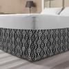 Ambesonne Christmas Elastic Bed Skirt, Tree Branches Spruce Leaves Balls Bells Cones Poinsettia Flowers Mistletoe Berry, Wrap Around Fabric Bedskirt Dust Ruffle for Bedroom, King, Ruby Green(Black White)