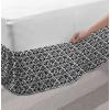 Ambesonne Christmas Elastic Bed Skirt, Tree Branches Spruce Leaves Balls Bells Cones Poinsettia Flowers Mistletoe Berry, Wrap Around Fabric Bedskirt Dust Ruffle for Bedroom, King, Ruby Green(Charcoal Black)