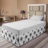 Ambesonne Christmas Elastic Bed Skirt, Tree Branches Spruce Leaves Balls Bells Cones Poinsettia Flowers Mistletoe Berry, Wrap Around Fabric Bedskirt Dust Ruffle for Bedroom, King, Ruby Green(Pale Black)