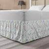 Ambesonne Christmas Elastic Bed Skirt, Tree Branches Spruce Leaves Balls Bells Cones Poinsettia Flowers Mistletoe Berry, Wrap Around Fabric Bedskirt Dust Ruffle for Bedroom, King, Ruby Green(Yellow Teal)