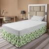 Ambesonne Christmas Elastic Bed Skirt, Tree Branches Spruce Leaves Balls Bells Cones Poinsettia Flowers Mistletoe Berry, Wrap Around Fabric Bedskirt Dust Ruffle for Bedroom, King, Ruby Green(Fern Green)
